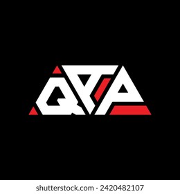 QAP triangle letter logo design with triangle shape. QAP triangle logo design monogram. QAP triangle vector logo template with red color. QAP triangular logo Simple, Elegant, and Luxurious design.