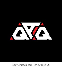QAQ triangle letter logo design with triangle shape. QAQ triangle logo design monogram. QAQ triangle vector logo template with red color. QAQ triangular logo Simple, Elegant, and Luxurious design.