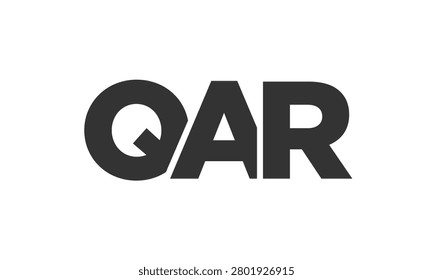 QAR logo design template with strong and modern bold text. Initial based vector logotype featuring simple and minimal typography. Trendy company identity ideal for businesses brand presence.