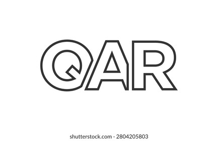 QAR logo design template with strong and modern bold text. Initial based vector logotype featuring simple and minimal typography. Trendy company identity ideal for businesses brand presence.
