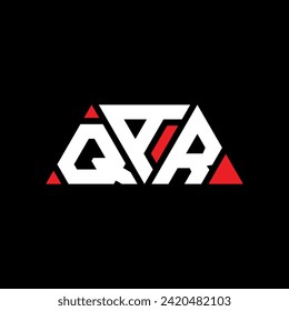QAR triangle letter logo design with triangle shape. QAR triangle logo design monogram. QAR triangle vector logo template with red color. QAR triangular logo Simple, Elegant, and Luxurious design.