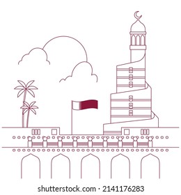 Qarat Souq Waqif Outline Illustration