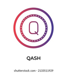 QASH Cryptocurrency token icon. QASH token symbol. Cryptocurrency vector icon. Flat Vector illustration - Vector