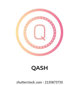 QASH Cryptocurrency token icon. QASH token symbol. Cryptocurrency vector icon. Flat Vector illustration - Vector