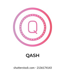 QASH Cryptocurrency token icon. QASH token symbol. Cryptocurrency vector icon. Flat Vector illustration - Vector