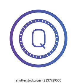 QASH Cryptocurrency token icon. QASH token symbol. Cryptocurrency vector icon. Flat Vector illustration - Vector