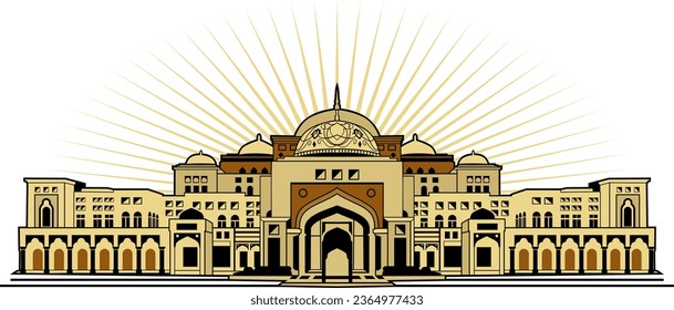 Qasr Al Watan Presidential Palace Abu Dhabi Design Vector Art