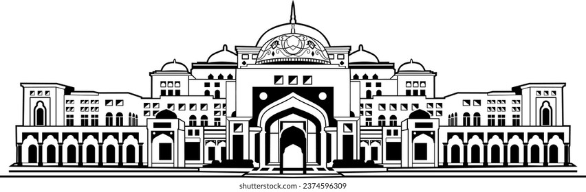 Qasr Al Watan Presidential Palace Abu Dhabi Design Vector Art	