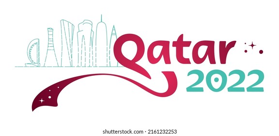 QATAR 2022 LOGO IN RED AND GREEN