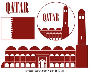 Qatar. Abstract buildings on white background
