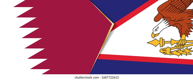 Qatar and American Samoa flags, two vector flags symbol of relationship or confrontation.