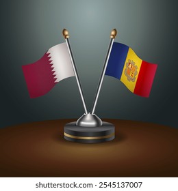 A tabela Catar e Andorra sinaliza a relação com o plano de fundo do gradiente. Ilustração de vetor