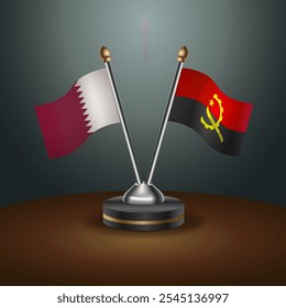 Tabela do Catar e Angola sinaliza relação com fundo de gradiente. Ilustração de vetor