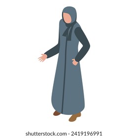 Qatar arabian female icon isometric vector. Tall nation. Arabic festival