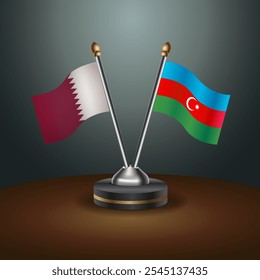 Tabela do Catar e do Azerbaijão sinaliza relação com plano de fundo gradiente. Ilustração de vetor