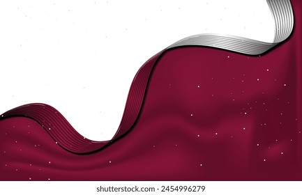 Qatar Background with Ribbon Background Vector Design