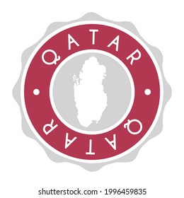 Carte du Qatar Badge - Sceau vectoriel. Icône de création de timbres de pays Symbole national Étiquette de création de timbres de pays. 