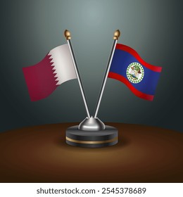 Tabela do Catar e do Belize sinaliza a relação com o plano de fundo do gradiente. Ilustração de vetor