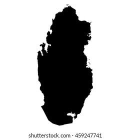 Qatar black map on white background vector