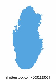 Qatar blue map on white background. Vector Illustration