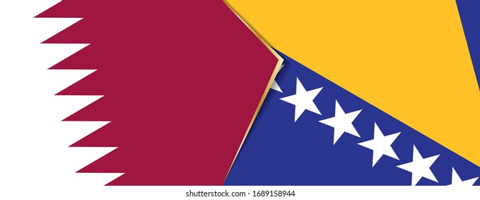 Qatar and Bosnia and Herzegovina flags, two vector flags symbol of relationship or confrontation.