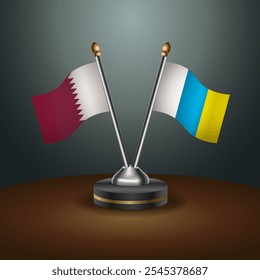 A tabela Catar e Ilhas Canárias sinaliza a relação com o plano de fundo de gradiente. Ilustração de vetor
