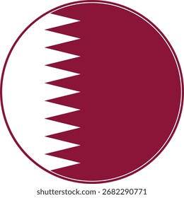 Bandera del círculo de Qatar, icono de la bandera de Qatar