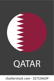 Qatar circle flag - vector icon
