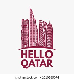 Qatar City Tower logo design inspiration, Qatar tower vector isolated on white background