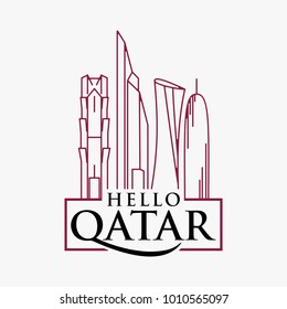 Qatar City Tower logo design inspiration, Qatar tower vector isolated on white background