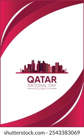 Qatar Cityscape national day celebration vector poster