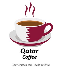Qatar coffee cup logo illustration design. Drink Business concept icon