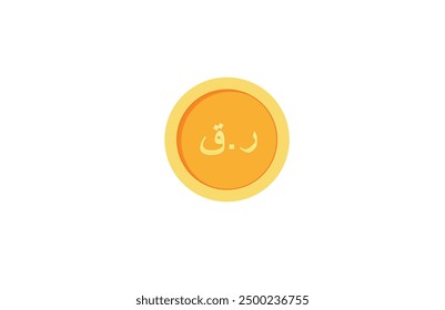 Qatar  coin, gold coin,  coin symbol, coins,  vector icon