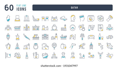 Qatar. Collection of perfectly thin icons for web design, app, and the most modern projects. The kit of signs for category Countries and Cities.