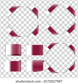 Qatar corner national flag with shadow