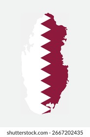Qatar country flag inside map vector image