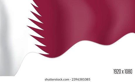 Qatar country flag realistic independence day background. Qatar commonwealth banner in motion waving, fluttering in wind. Festive patriotic HD format template for independence day