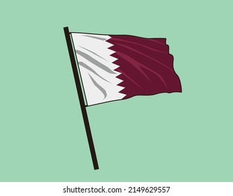 dibujo del vector de la bandera del país de qatar en el viento
