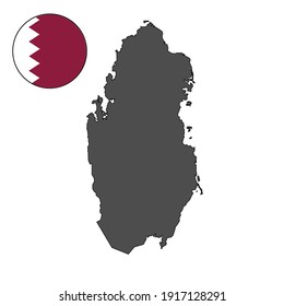 Qatar country grey vector map on isolated white background for travel, middle east, and geography concepts.
