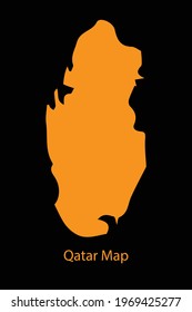 Qatar country map with black background