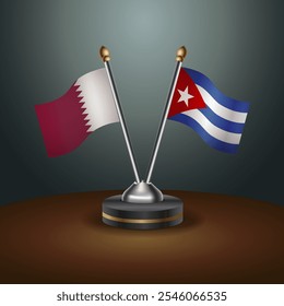 A tabela Catar e Cuba sinaliza a relação com o plano de fundo gradiente. Ilustração de vetor