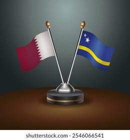 A tabela Catar e Curaçao sinaliza a relação com o plano de fundo de gradiente. Ilustração de vetor