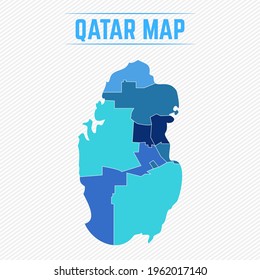 Qatar Detailed Map With Regions