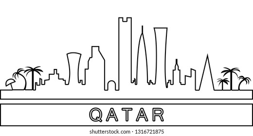 Qatar detailed skyline icon. Element of Cities for mobile concept and web apps icon. Thin line icon for website design and development, app development