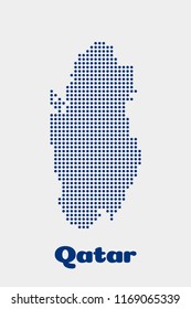 Qatar dot map. Concept for networking, technology and connections. Vector logo