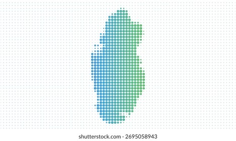 Mapa pontilhado do Catar em estilo de meio-tom moderno, ilustração vetorial no fundo branco