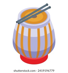 Qatar drums icon isometric vector. Music arabic festival. State city