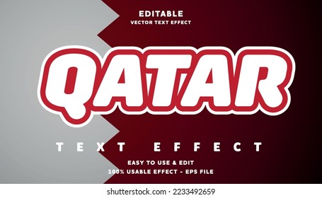 qatar editable text effect with modern and simple style, usable for logo or campaign title