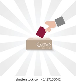 Qatar Elections Vote Box Vector