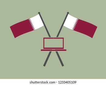 Qatar Emblem Laptop